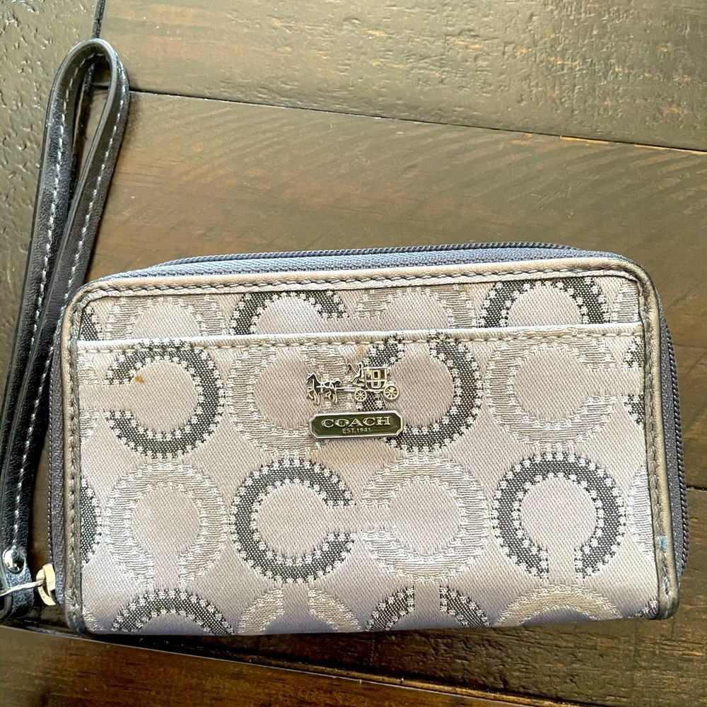 Coach zip around wallet wristlet
